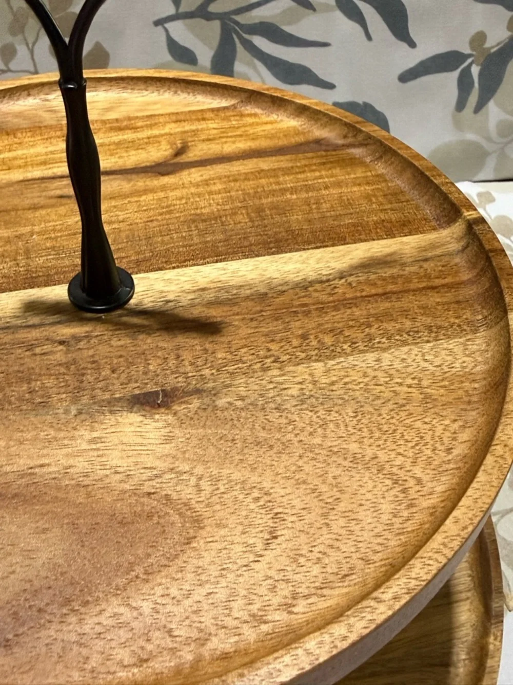 Two-Tier Wooden serving tray- Darker wood - Picture 4 of 4